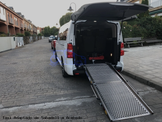 Taxi accesible de Acebedo a Sabadell