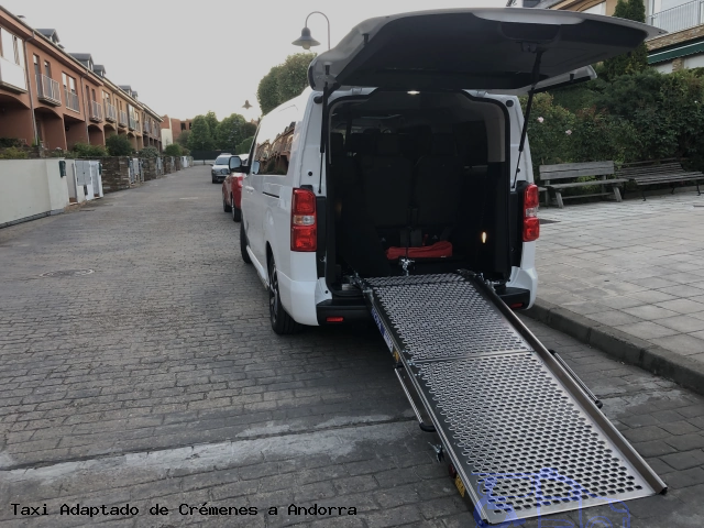 Taxi accesible de Andorra a Crémenes