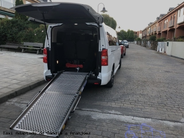 Taxi accesible de Aranjuez a Gandía