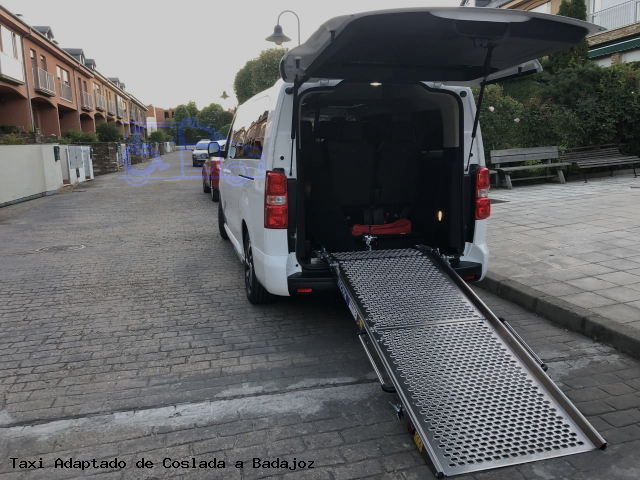 Taxi accesible de Badajoz a Coslada