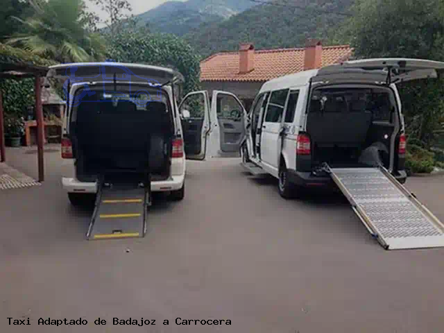 Taxi accesible de Carrocera a Badajoz