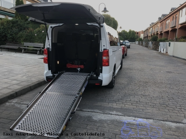 Taxi accesible de Castelldefels a Málaga