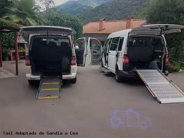 Taxi accesible de Cea a Gandía