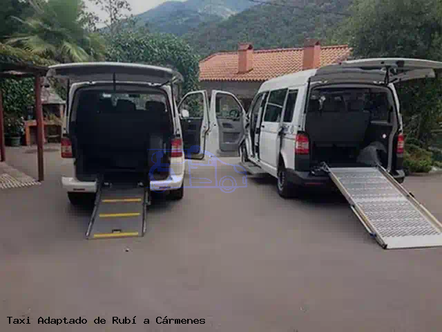 Taxi accesible de Cármenes a Rubí
