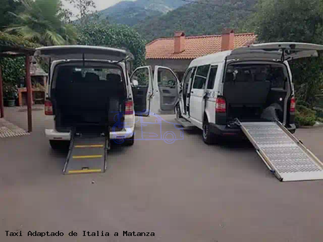 Taxi accesible de Matanza a Italia