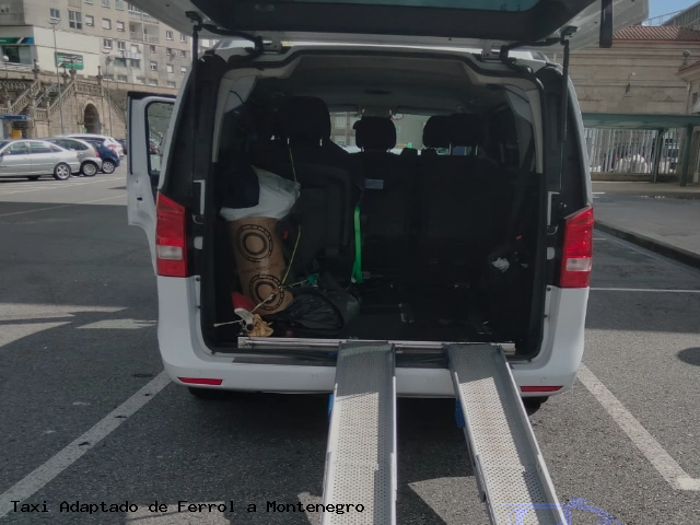 Taxi accesible de Montenegro a Ferrol