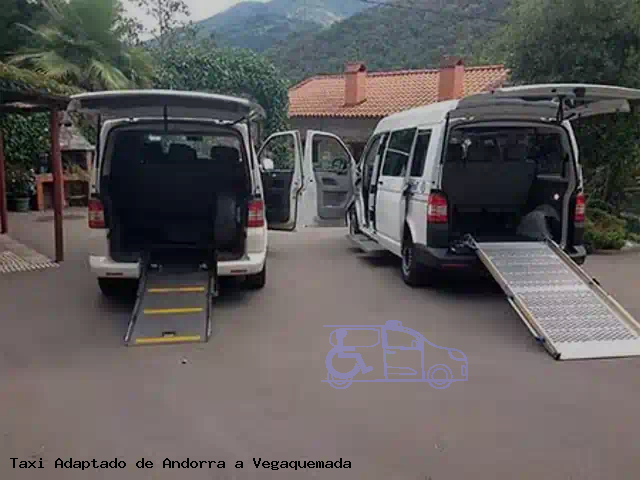 Taxi accesible de Vegaquemada a Andorra