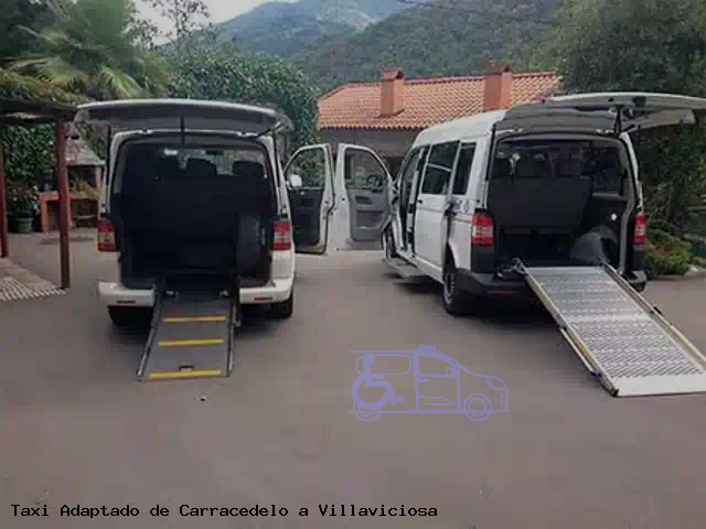 Taxi accesible de Villaviciosa a Carracedelo
